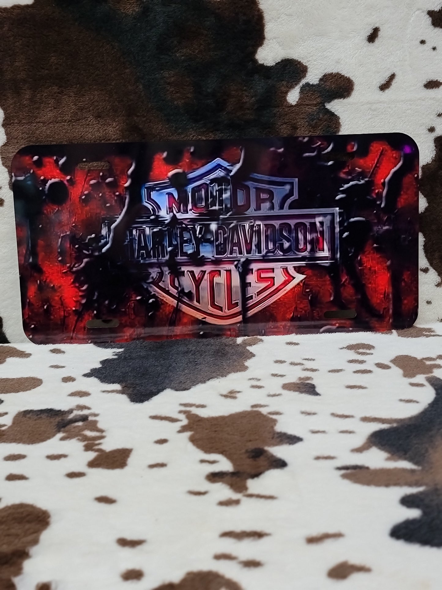 Harley Red Custom Handmade Car Tag License Plate