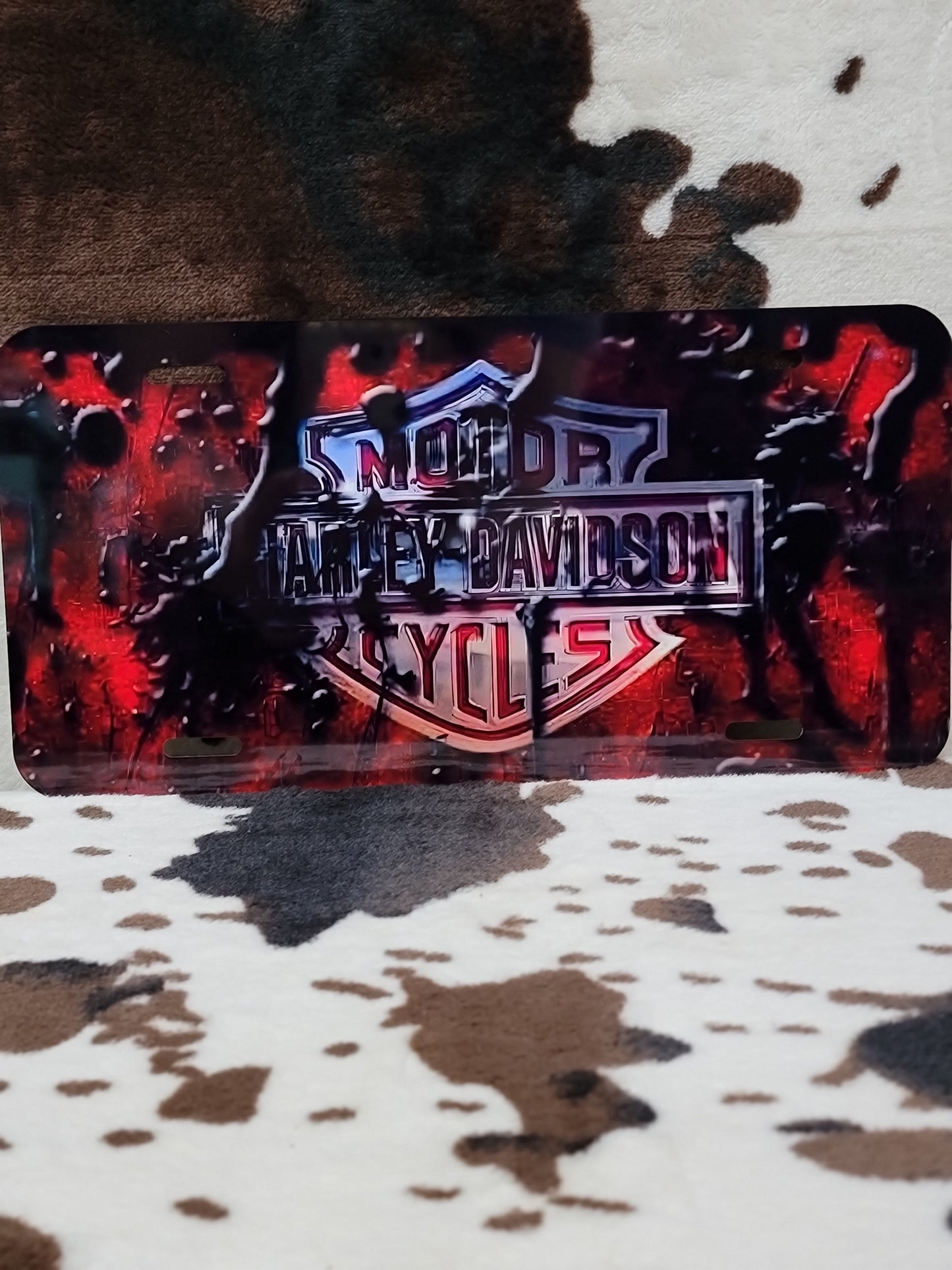 Harley Red Custom Handmade Car Tag License Plate