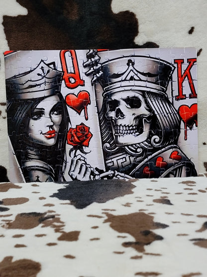 King and Queen Card 120 PC Handmade Jigsaw Puzzle