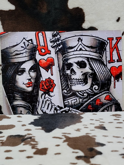 King and Queen Card 120 PC Handmade Jigsaw Puzzle