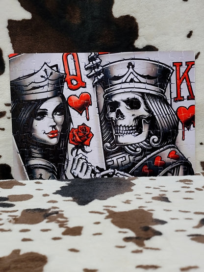 King and Queen Card 120 PC Handmade Jigsaw Puzzle