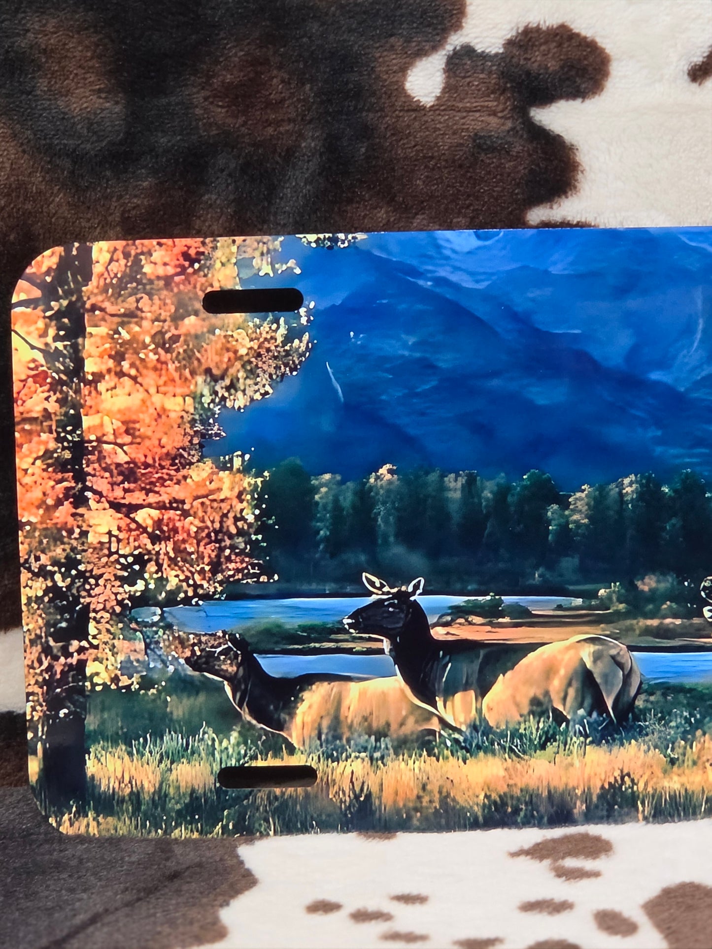 Wildlife Landscape Custom Handmade Car Tag License Plate