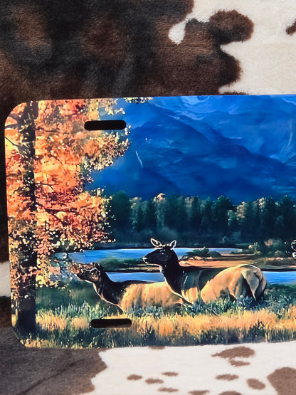 Wildlife Landscape Custom Handmade Car Tag License Plate