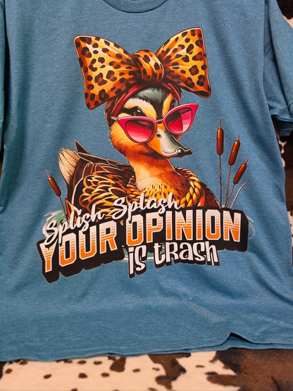 Splish Splash Duck Funny Western Custom Graphic Tee Shirt