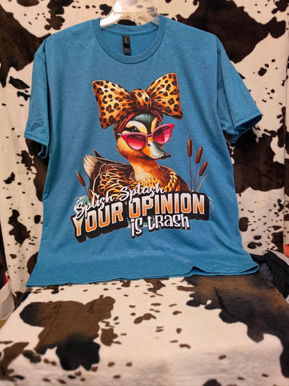 Splish Splash Duck Funny Western Custom Graphic Tee Shirt