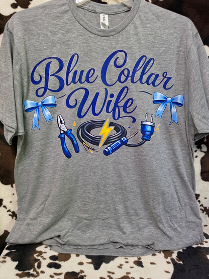 Blue Collar Wife Western Custom Graphic Tee Shirt