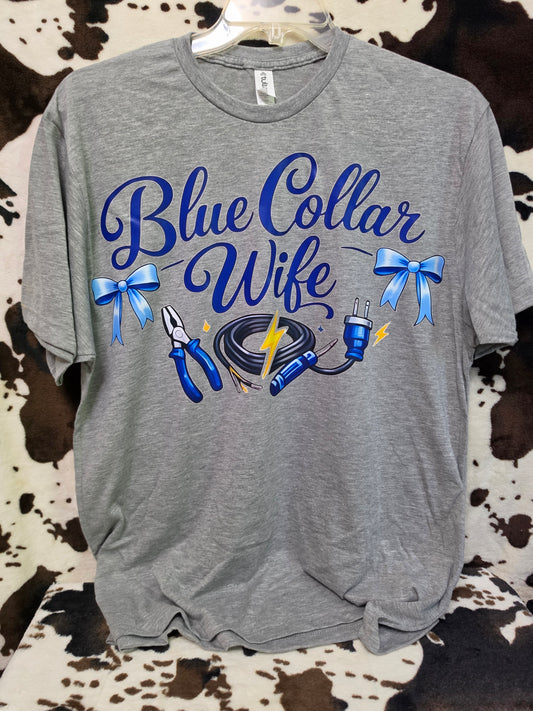 Blue Collar Wife Western Custom Graphic Tee Shirt
