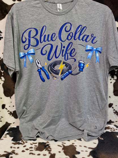 Blue Collar Wife Western Custom Graphic Tee Shirt