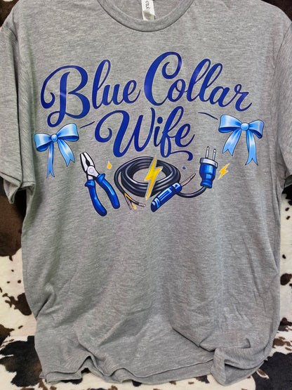 Blue Collar Wife Western Custom Graphic Tee Shirt