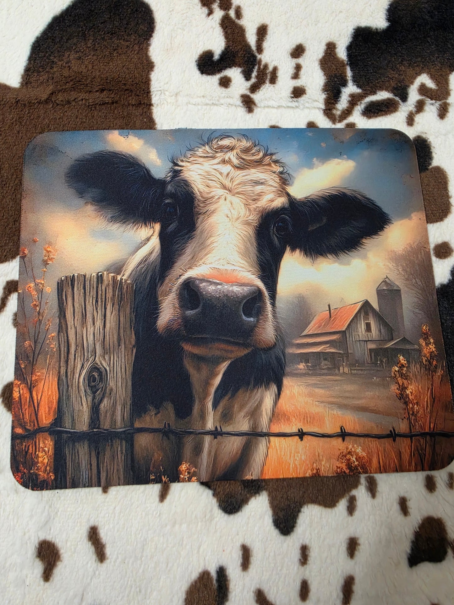 Cow Farm Western Mouse Pad