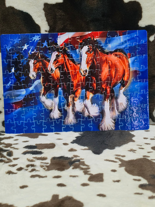 Clydesdale Horses Handmade Jigsaw Puzzle