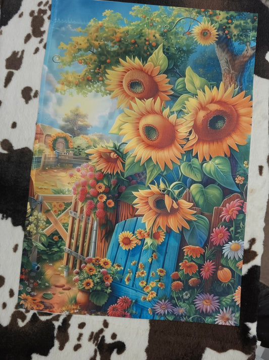 Sunflowers Floral Garden Flag 12x18