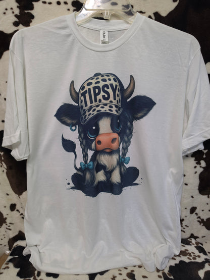 Tipsy Cow Western Funny Graphic Tee Shirt