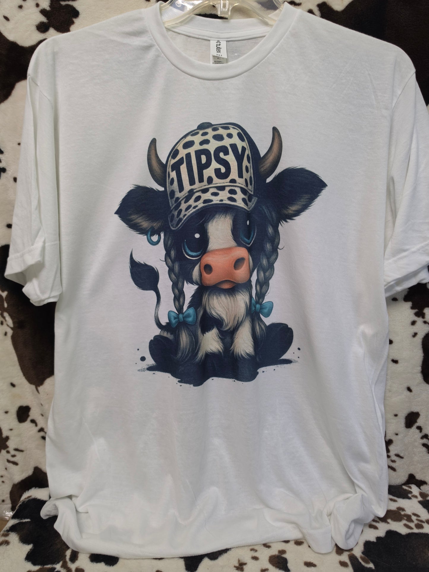 Tipsy Cow Western Funny Graphic Tee Shirt