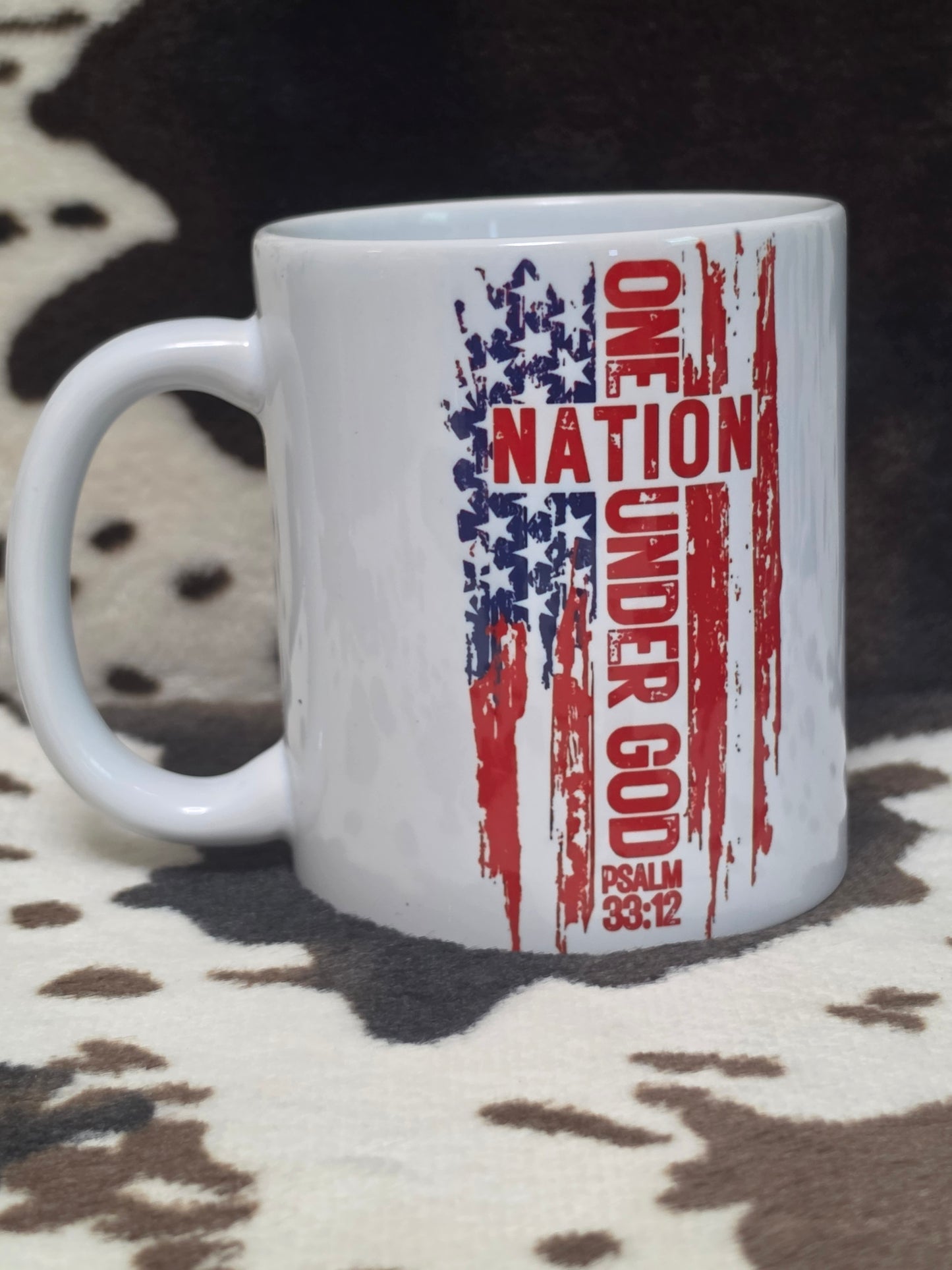 One Nation Cross American Flag 11oz Ceramic Coffee Mug
