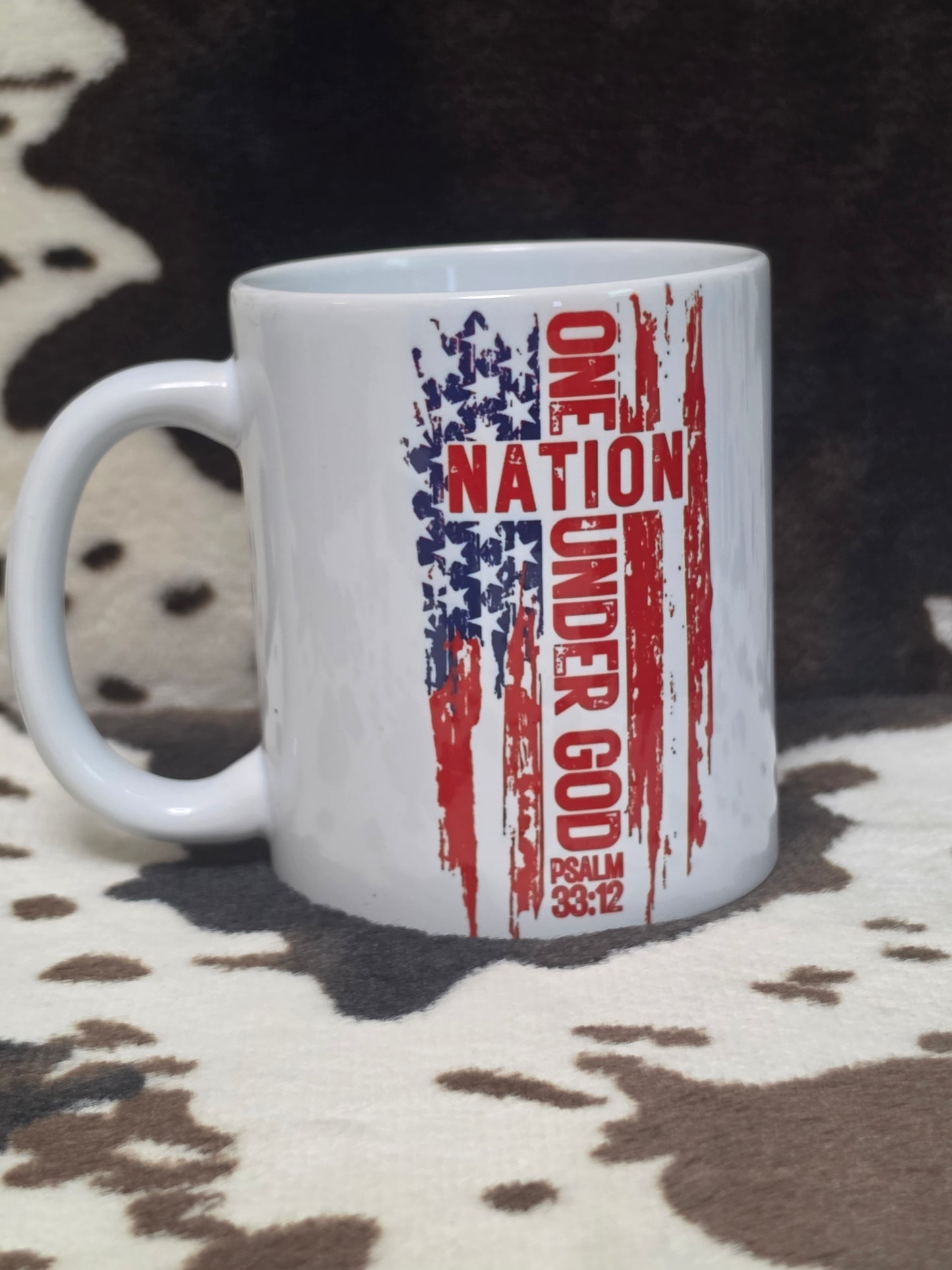 One Nation Cross American Flag 11oz Ceramic Coffee Mug