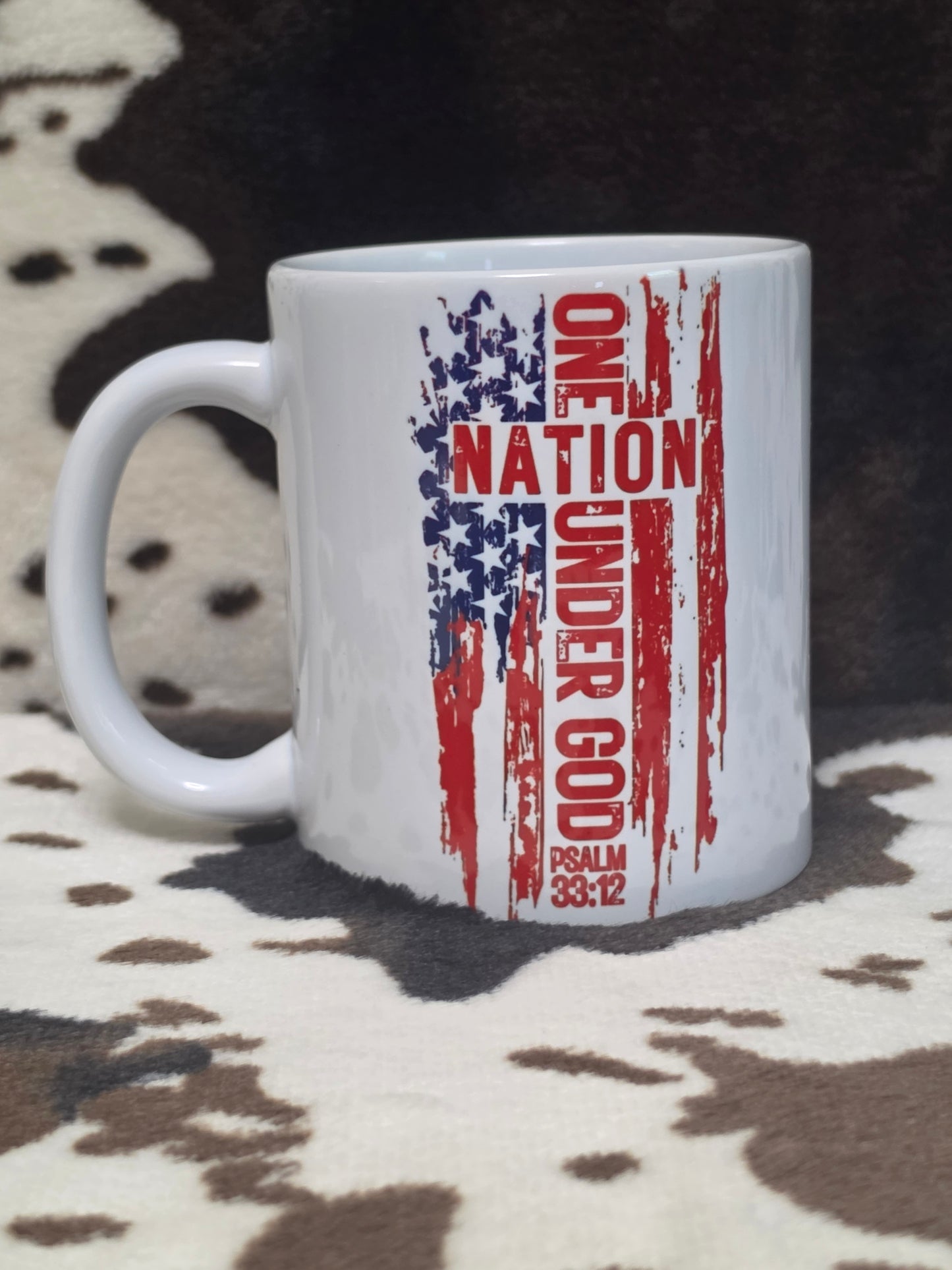 One Nation Cross American Flag 11oz Ceramic Coffee Mug