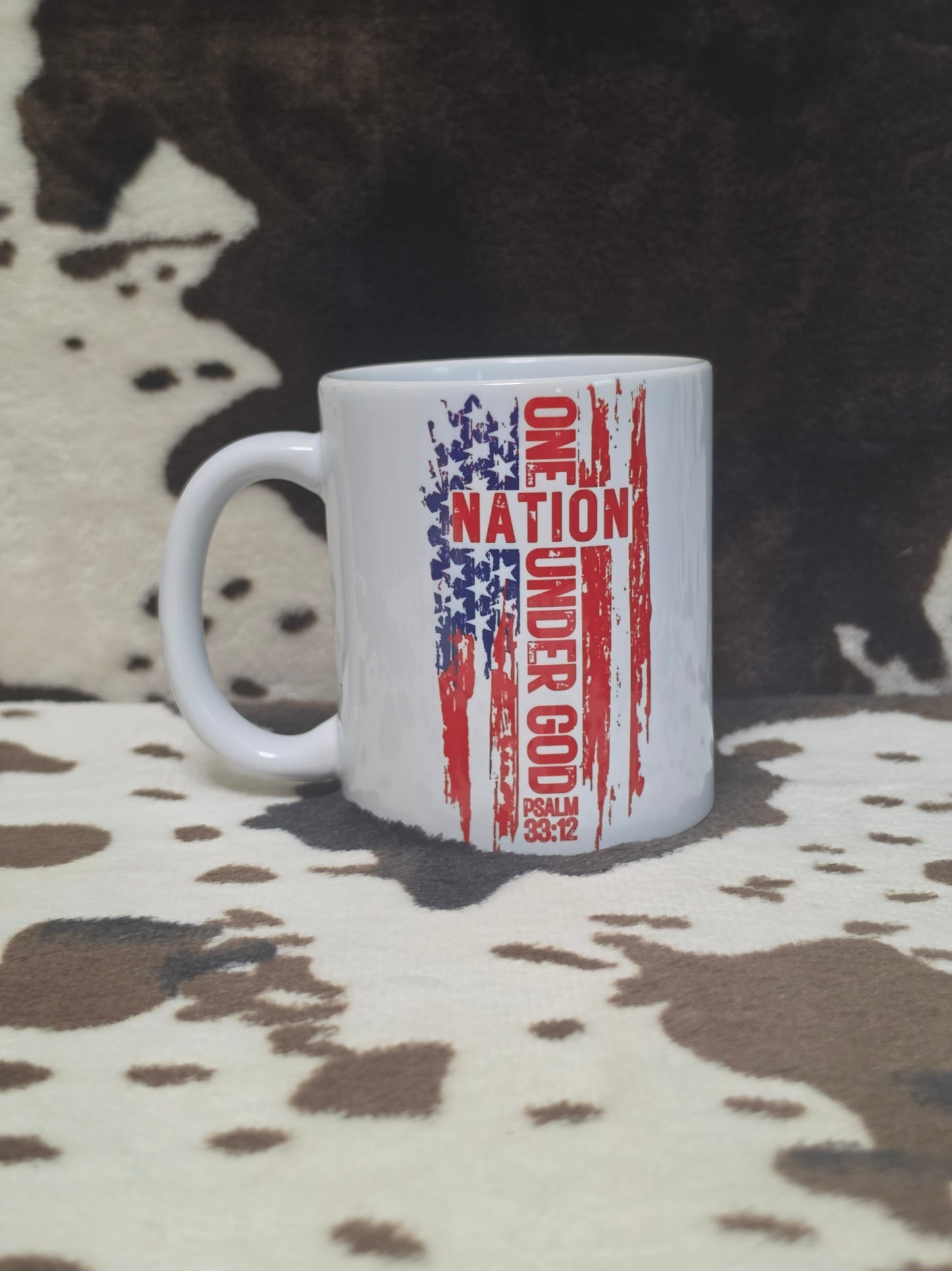 One Nation Cross American Flag 11oz Ceramic Coffee Mug