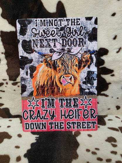 Crazy Heifer Down The Street Handmade Jigsaw Puzzle
