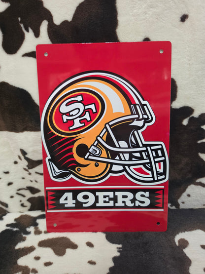 49ers Football Metal Sign