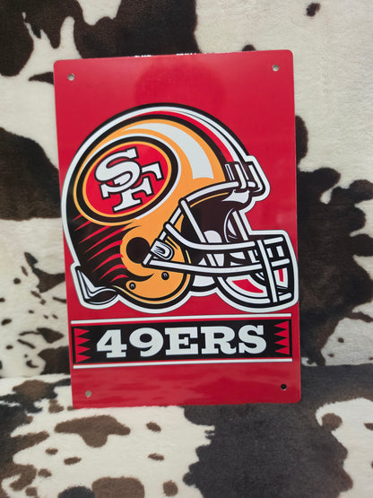 49ers Football Metal Sign