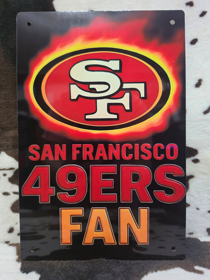 San Francisco 49ers Football Metal Sign