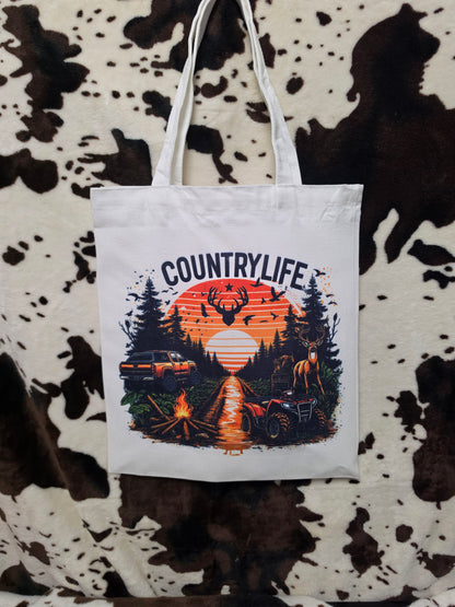 Western Country Life Canvas Tote Bag