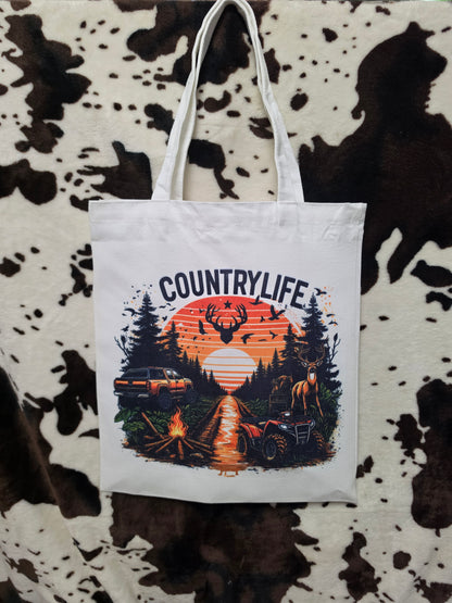 Western Country Life Canvas Tote Bag