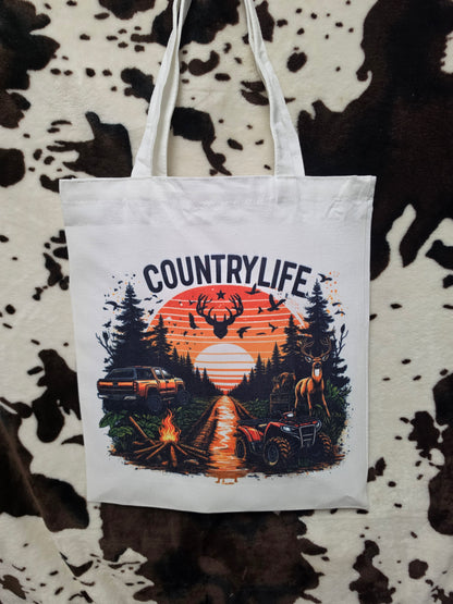 Western Country Life Canvas Tote Bag