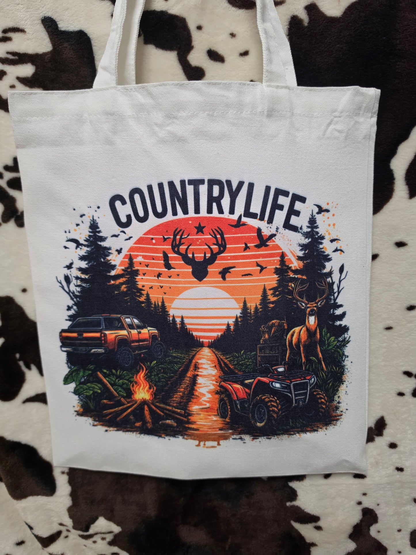 Western Country Life Canvas Tote Bag