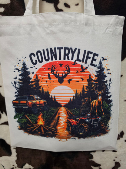 Western Country Life Canvas Tote Bag