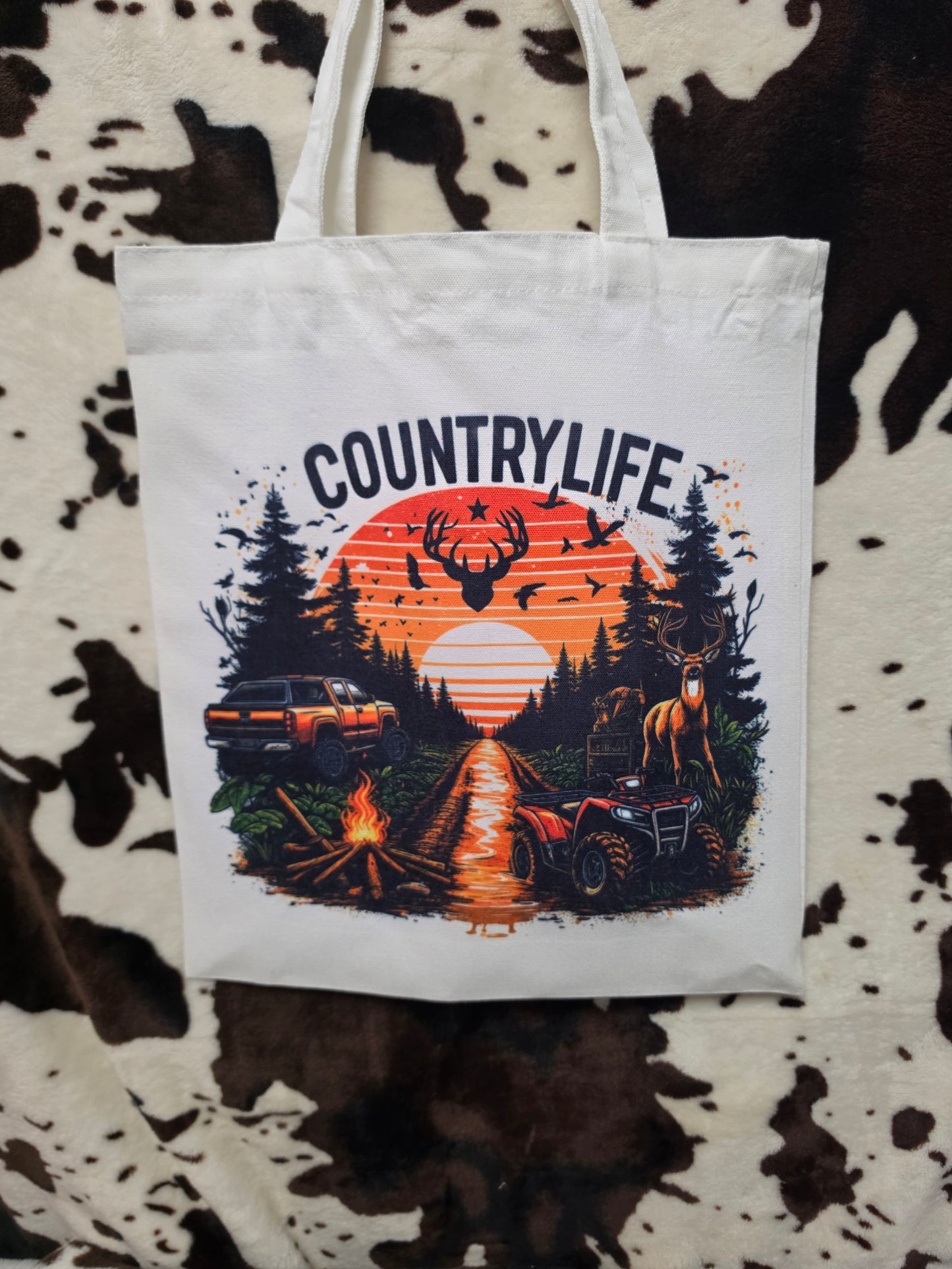 Western Country Life Canvas Tote Bag
