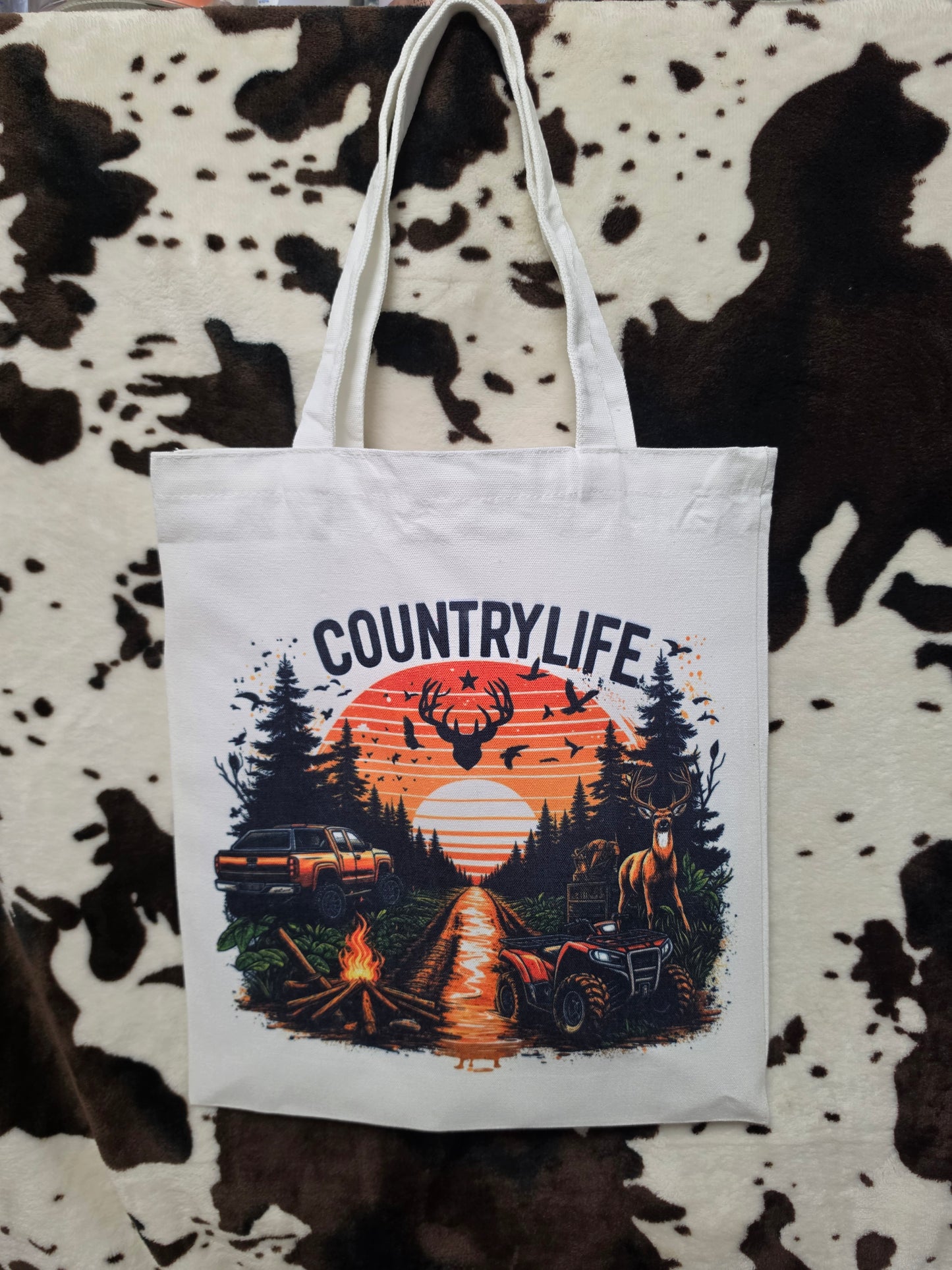 Western Country Life Canvas Tote Bag