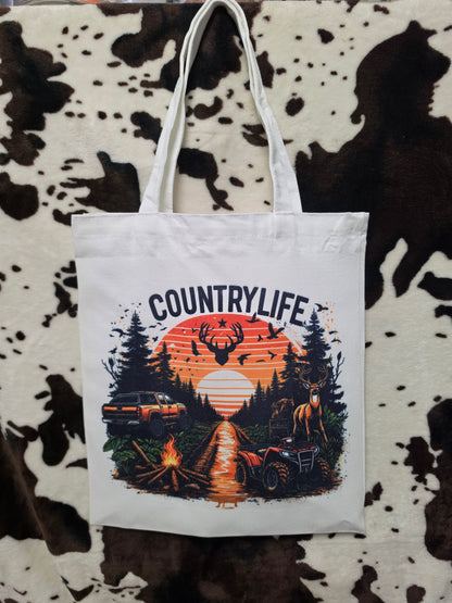 Western Country Life Canvas Tote Bag