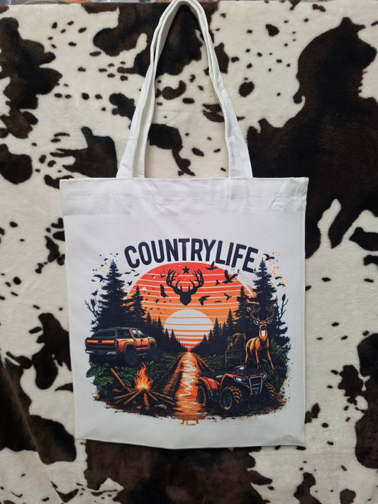 Western Country Life Canvas Tote Bag