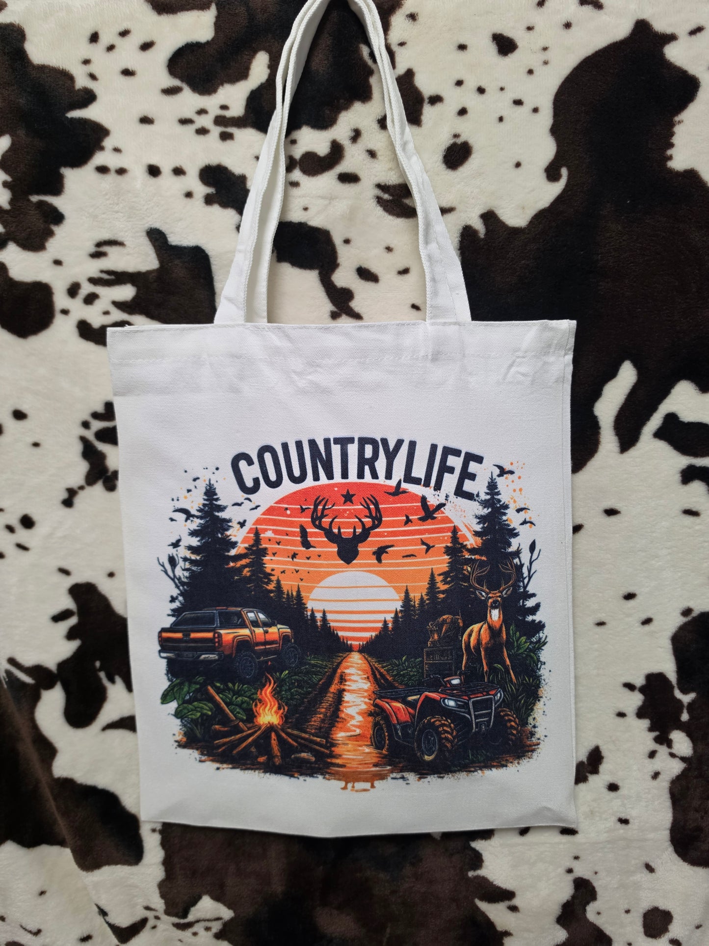 Western Country Life Canvas Tote Bag