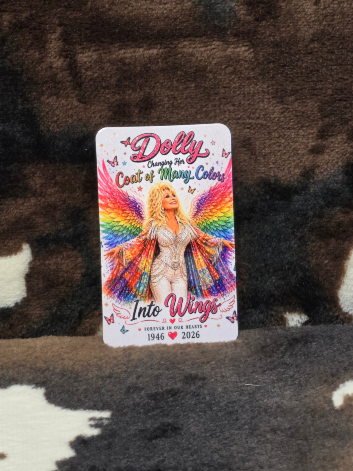 Dolly Parton Into Wings Memorial Magnet 3.6x2.3