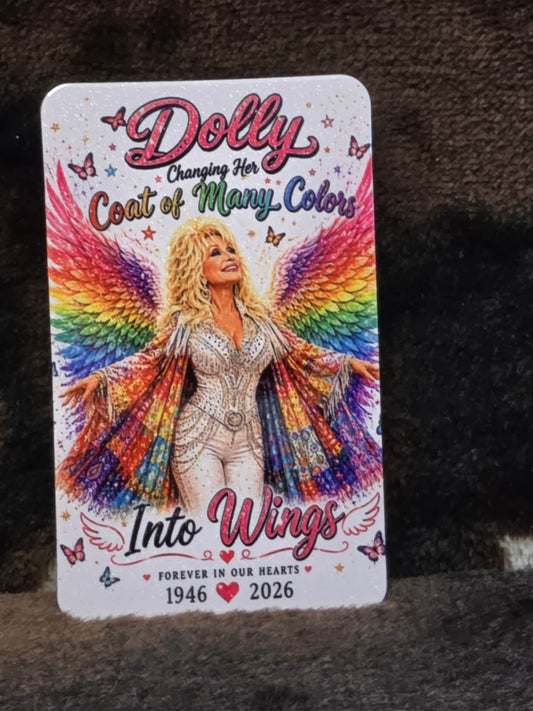 Dolly Parton Into Wings Memorial Magnet 3.6x2.3