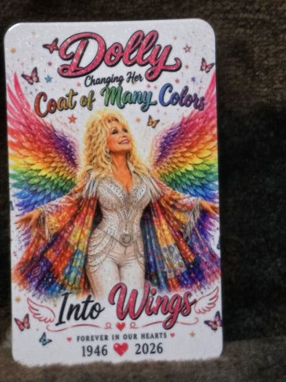 Dolly Parton Into Wings Memorial Magnet 3.6x2.3