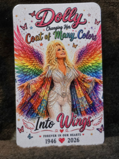 Dolly Parton Into Wings Memorial Magnet 3.6x2.3