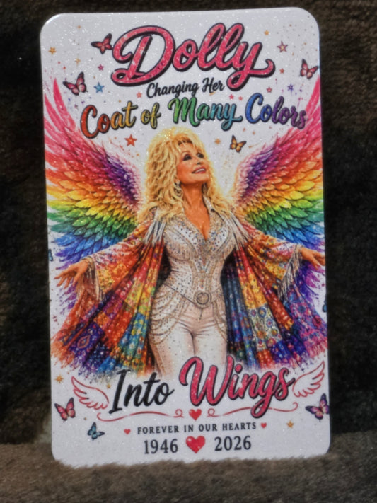 Dolly Parton Into Wings Memorial Magnet 3.6x2.3