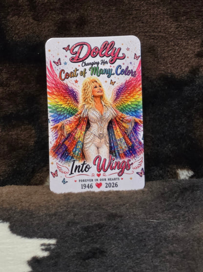 Dolly Parton Into Wings Memorial Magnet 3.6x2.3