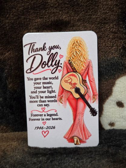 Dolly Parton Memorial Magnet 3.6" x 2.3" Forever a Legend