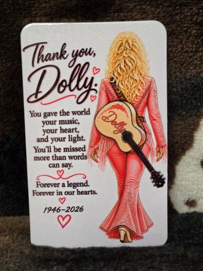Dolly Parton Memorial Magnet 3.6" x 2.3" Forever a Legend
