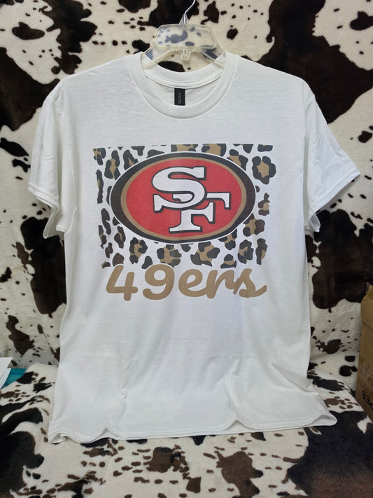 49ers Football Graphic T Shirt Trendy Boutique Style Tee Womens Gift White