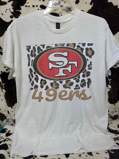 49ers Football Graphic T Shirt Trendy Boutique Style Tee Womens Gift White