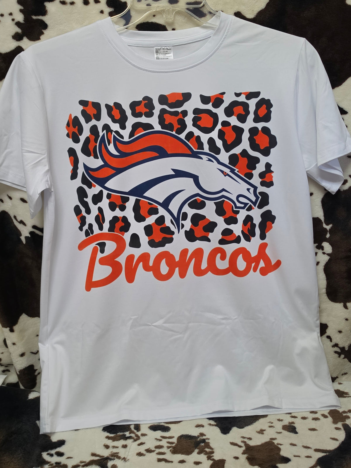 Broncos Football Graphic T Shirt Trendy Western Style Tee Women Gifts White