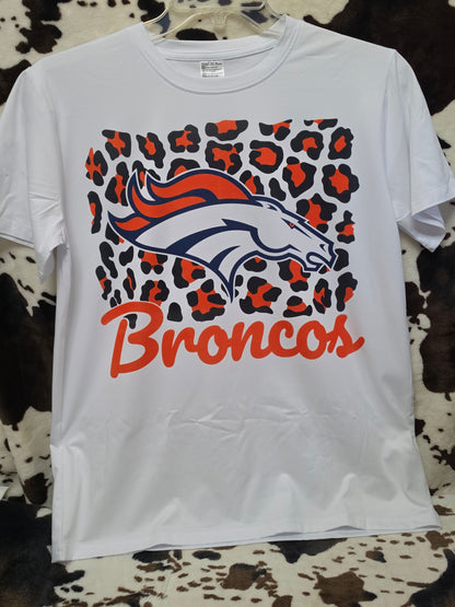 Broncos Football Graphic T Shirt Trendy Western Style Tee Women Gifts White