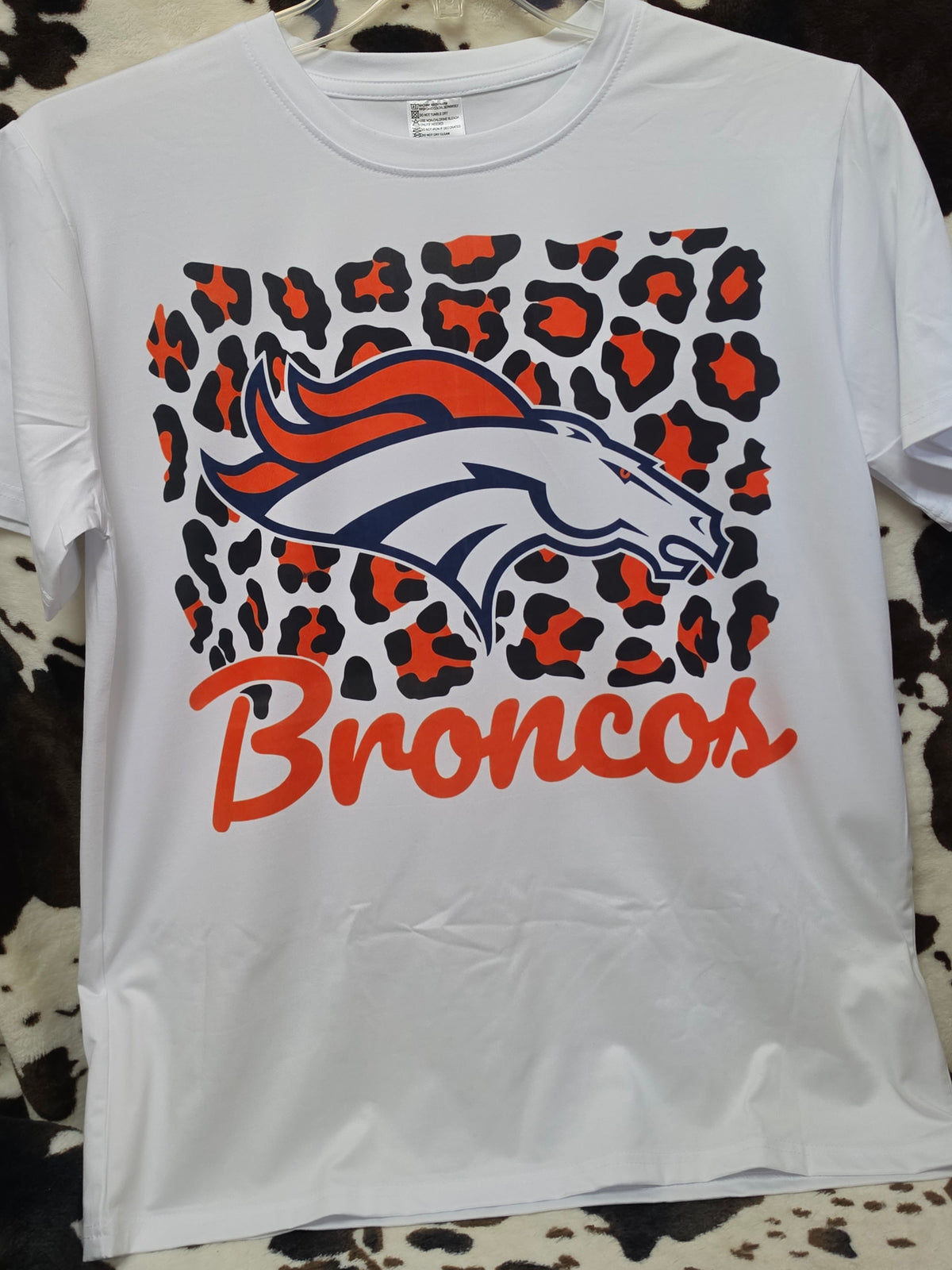 Broncos Football Graphic T Shirt Trendy Western Style Tee Women Gifts White