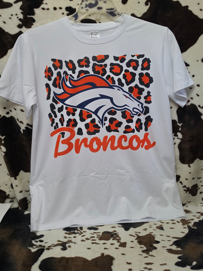 Broncos Football Graphic T Shirt Trendy Western Style Tee Women Gifts White